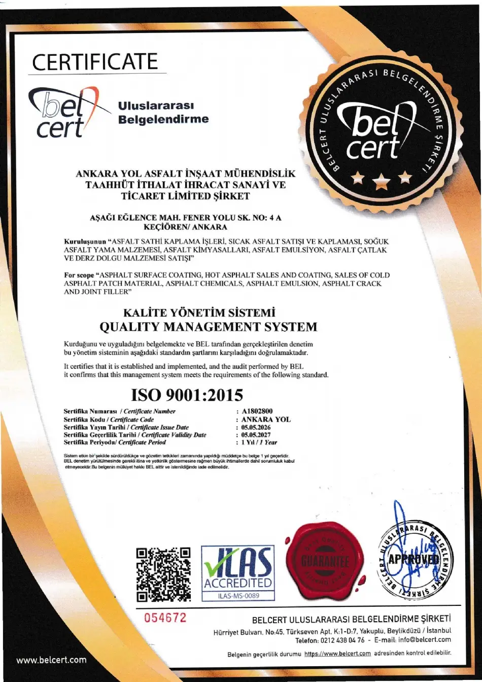 ISO 9001:2015 Kalite Yönetim Sistemi